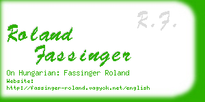 roland fassinger business card